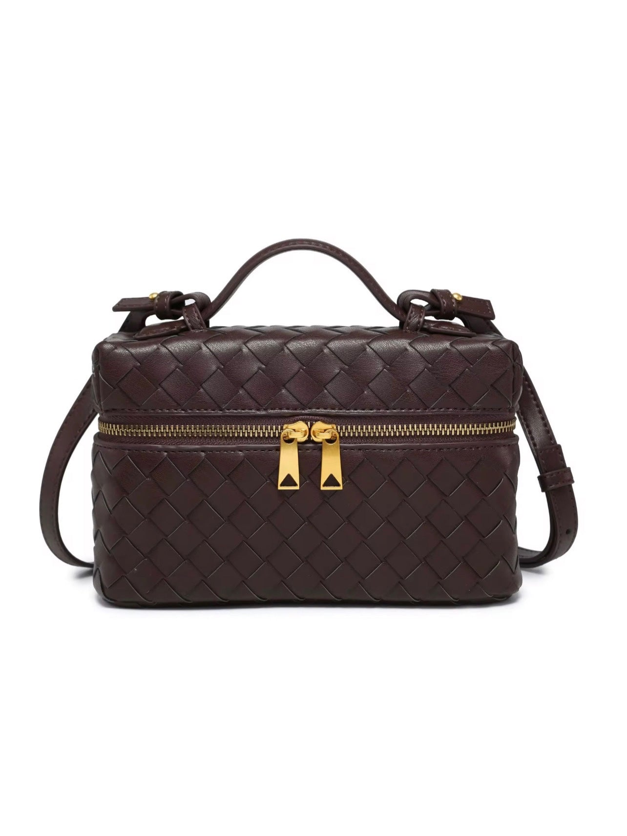 Woven Vanity Bag - Coffee