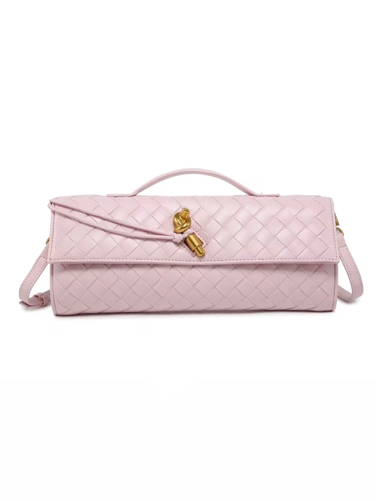 Woven Clutch Bag - Pink