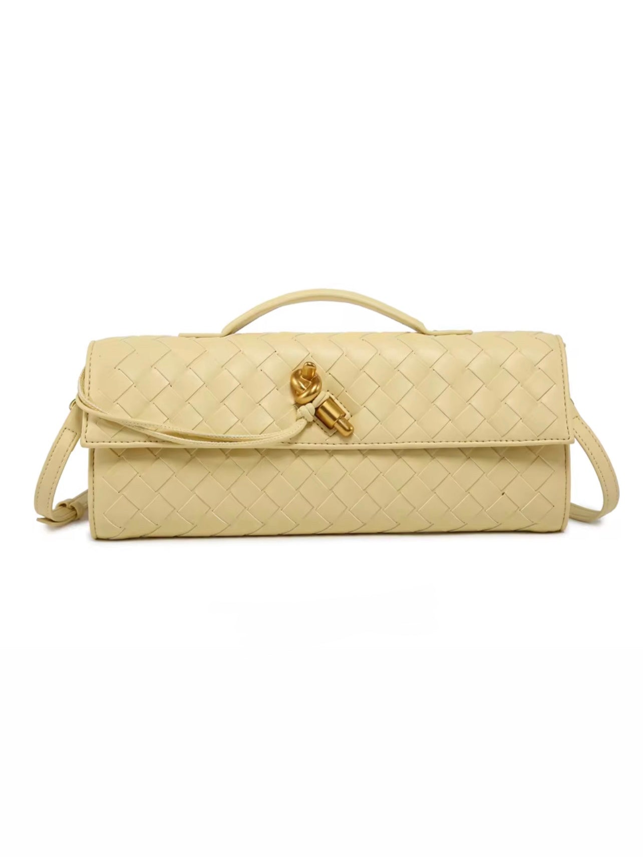 Woven Clutch Bag - Yellow