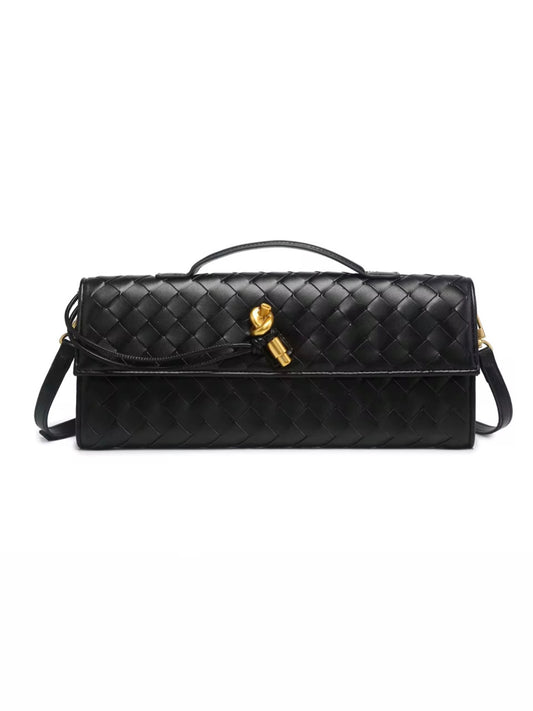 Woven Clutch Bag - Black