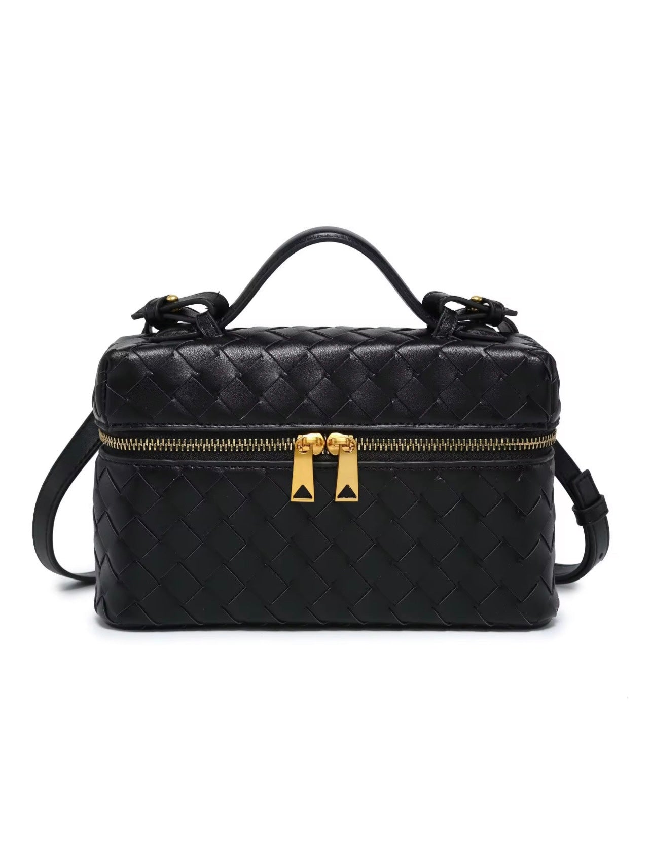 Woven Vanity Bag - Black