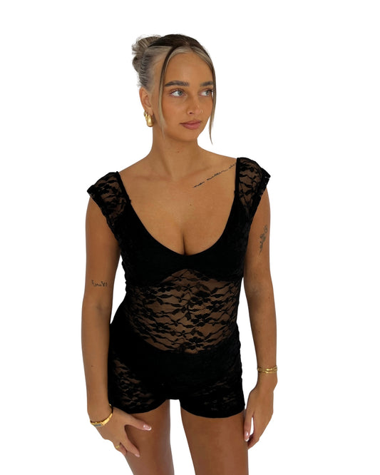 Black Lace Playsuit