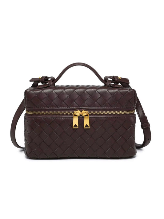 Woven Vanity Bag - Coffee