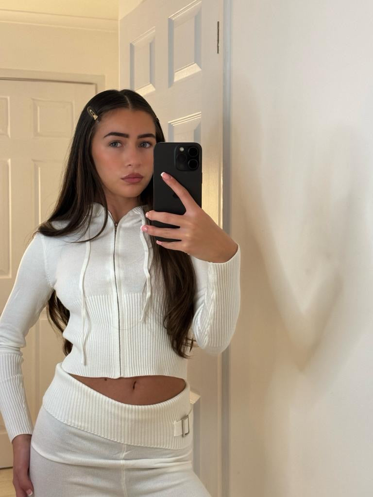 White Soft Ribbed Tracksuit